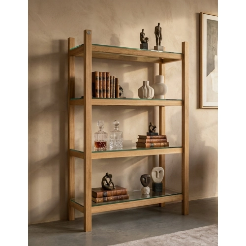 REGAŁ NA KSIĄŻKI  DREWNO LITE DĄB JESION OLCHA RNK-15